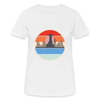 Vintage- und Retro-Ansicht von Rio - Frauen T-Shirt atmungsaktiv - Weiß - Vorne - AI Model Female 172 dark (172cm)
