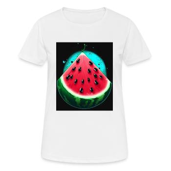WASSERMELONE - Frauen T-Shirt atmungsaktiv - Weiß - Vorne - AI Model Female 172 dark (172cm)