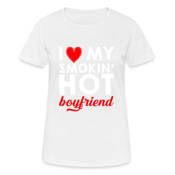 I Love My Smokin' Hot Boyfriend 2 - Frauen T-Shirt atmungsaktiv - Weiß - Vorne - AI Model Female 172 dark (172cm)