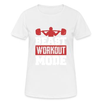 Beast Workout Mode Weight Lifting Workout Training - T-shirt respirant Femme - blanc - Devant - AI Model Female 172 dark (172cm)