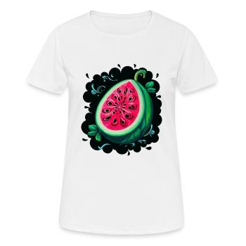 WASSERMELONE - Frauen T-Shirt atmungsaktiv - Weiß - Vorne - AI Model Female 172 dark (172cm)