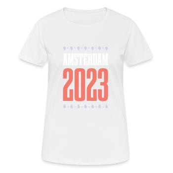 Amsterdam 2023 - Women's Breathable T-Shirt - white - Front - AI Model Female 172 dark (172cm)