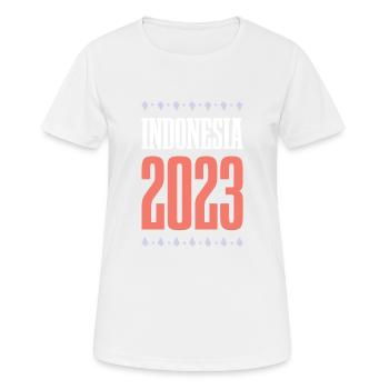 Indonesia 2023 - Women's Breathable T-Shirt - white - Front - AI Model Female 172 dark (172cm)