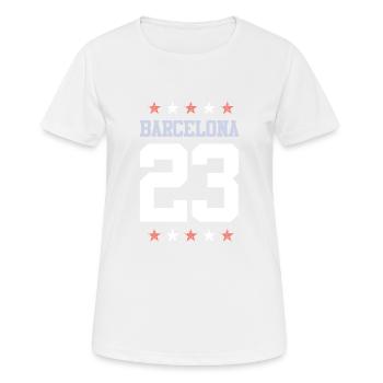 Barcelona 23 - Women's Breathable T-Shirt - white - Front - AI Model Female 172 dark (172cm)