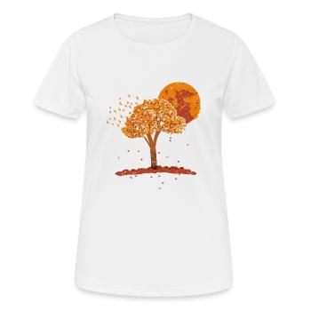 Pleine Lune Troupeau Oiseaux Montagne Faune Nature Rétro - T-shirt respirant Femme - blanc - Devant - AI Model Female 172 dark (172cm)