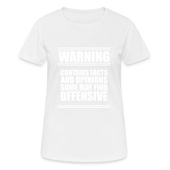 Contient des faits et des opinions que certains trouvent offensants 1 - T-shirt respirant Femme - blanc - Devant - AI Model Female 172 dark (172cm)
