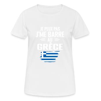 Je Peux Pas J'me Barre Au Grèce Vacances - Grèce - T-shirt respirant Femme - blanc - Devant - AI Model Female 172 dark (172cm)