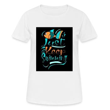 WHALES JUST KEEP SWIMMING - Women's Breathable T-Shirt - white - Front - AI Model Female 172 dark (172cm)