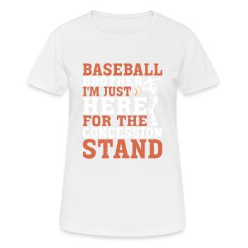 Je suis juste ici pour le stand de concession 3 - T-shirt respirant Femme - blanc - Devant - AI Model Female 172 dark (172cm)