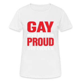 Gay By Birth Proud By Choice 3 - Frauen T-Shirt atmungsaktiv - Weiß - Vorne - AI Model Female 172 dark (172cm)