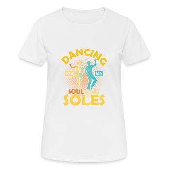 Danser avec mon âme et mes semelles Danse à claquettes Danse à claquettes - T-shirt respirant Femme - blanc - Devant - AI Model Female 172 dark (172cm)