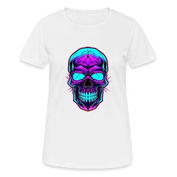 Gothic Skull Fashion: Libérez votre côté obscur avec - T-shirt respirant Femme - blanc - Devant - AI Model Female 172 dark (172cm)