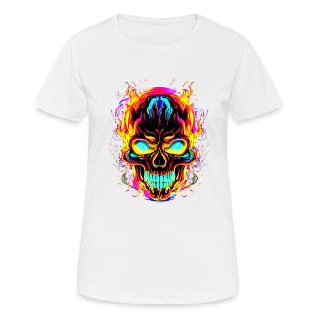 Ausgefallen und alternativ: Gothic Skull - Frauen T-Shirt atmungsaktiv - Weiß - Vorne - AI Model Female 172 dark (172cm)