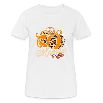 Mamaw Boho Leopard Kürbisse Herbst Blätter Herbst - Frauen T-Shirt atmungsaktiv - Weiß - Vorne - AI Model Female 172 dark (172cm)