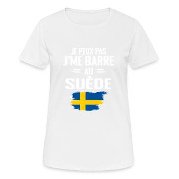 Ich kann nicht in Schweden bar sein - Frauen T-Shirt atmungsaktiv - Weiß - Vorne - AI Model Female 172 dark (172cm)