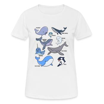 Viele verschiedene Walarten - Frauen T-Shirt atmungsaktiv - Weiß - Vorne - AI Model Female 172 dark (172cm)