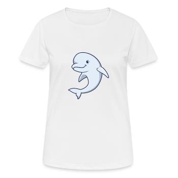 Kawaii Wal - Beluga - Frauen T-Shirt atmungsaktiv - Weiß - Vorne - AI Model Female 172 dark (172cm)