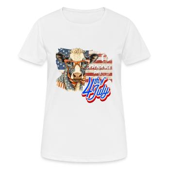 July 4 - U.S. Independence Day - Women's Breathable T-Shirt - white - Front - AI Model Female 172 dark (172cm)