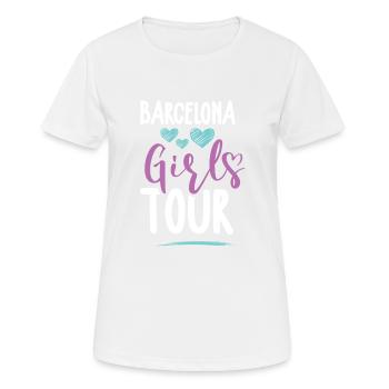 Barcelona Girls Tour - T-shirt respirant Femme - blanc - Devant - AI Model Female 172 dark (172cm)