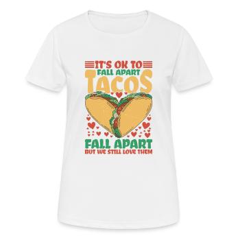 C’est bon de s’effondrer, les tacos s’effondrent - T-shirt respirant Femme - blanc - Devant - AI Model Female 172 dark (172cm)