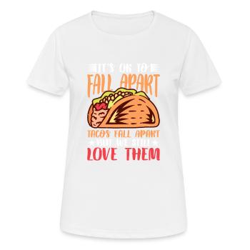 C’est correct de s’effondrer, les tacos s’effondrent 3 - T-shirt respirant Femme - blanc - Devant - AI Model Female 172 dark (172cm)