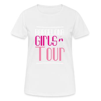 Barcelona Girls Tour - T-shirt respirant Femme - blanc - Devant - AI Model Female 172 dark (172cm)