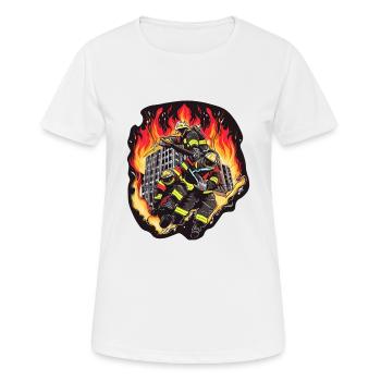 FEUERWEHRLEUTE RETTEN - Frauen T-Shirt atmungsaktiv - Weiß - Vorne - AI Model Female 172 dark (172cm)