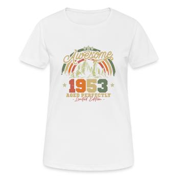 Cadeau d’anniversaire vintage et rétro 1953 - T-shirt respirant Femme - blanc - Devant - AI Model Female 172 dark (172cm)