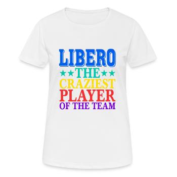 Libero, le joueur le plus fou de l’équipe 2 - T-shirt respirant Femme - blanc - Devant - AI Model Female 172 dark (172cm)