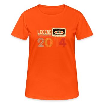 2014 Geburtstag Vintage Cassette - Frauen T-Shirt atmungsaktiv - Neonorange - Vorne - AI Model Female 172 dark (172cm)