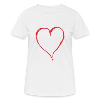 Großes Herz - Frauen T-Shirt atmungsaktiv - Weiß - Vorne - AI Model Female 172 dark (172cm)