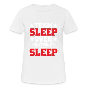 Soirée pyjama d’équipe sans sommeil - T-shirt respirant Femme - blanc - Devant - AI Model Female 172 dark (172cm)