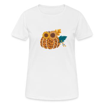Leopard Pumpkin Sunflower Autumn Autumn Halloween - Women's Breathable T-Shirt - white - Front - AI Model Female 172 dark (172cm)