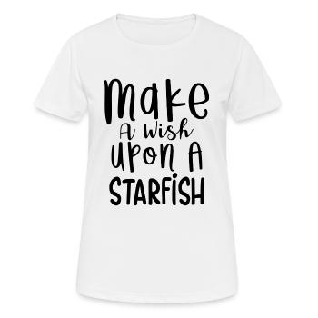 Faire un vœu sur une étoile de mer - T-shirt respirant Femme - blanc - Devant - AI Model Female 172 dark (172cm)