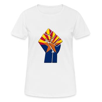 Bundesstaat Arizona Flagge Stolz Eingeborenes Familienhaus - Frauen T-Shirt atmungsaktiv - Weiß - Vorne - AI Model Female 172 dark (172cm)