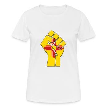 Flagge des Bundesstaates New Mexico Stolz Einfamilienhaus der Ureinwohner - Frauen T-Shirt atmungsaktiv - Weiß - Vorne - AI Model Female 172 dark (172cm)