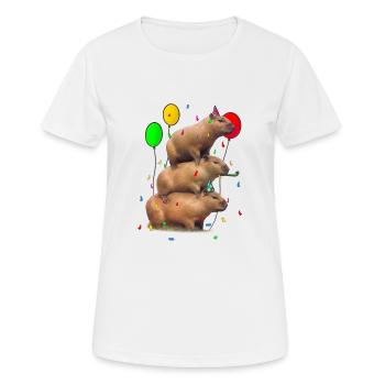 Anniversaire de Capybara - T-shirt respirant Femme - blanc - Devant - AI Model Female 172 dark (172cm)
