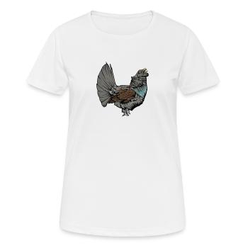 Auerhahn I Hühnervogel Auerhuhn Motiv für Jäger - Frauen T-Shirt atmungsaktiv - Weiß - Vorne - AI Model Female 172 dark (172cm)