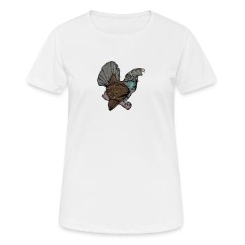 Auerhahn I Hühnervogel Auerhuhn Motiv für Jäger - Frauen T-Shirt atmungsaktiv - Weiß - Vorne - AI Model Female 172 dark (172cm)