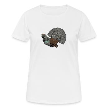 Capercaillie I Chicken bird capercaillie motif for hunter - Women's Breathable T-Shirt - white - Front - AI Model Female 172 dark (172cm)