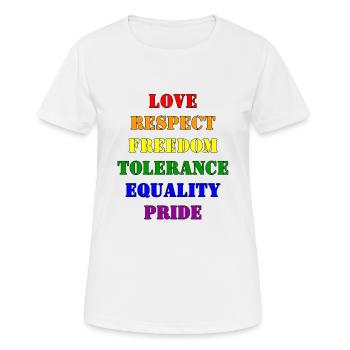 Pride 2023 Rainbow words and colors - Women's Breathable T-Shirt - white - Front - AI Model Female 172 dark (172cm)