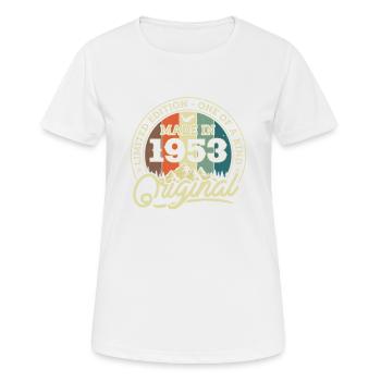 Geburtstagsgeschenk Jahrgang 1953 - Frauen T-Shirt atmungsaktiv - Weiß - Vorne - AI Model Female 172 dark (172cm)