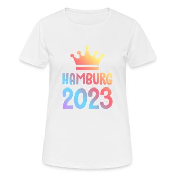 Hambourg 2023 Krone - T-shirt respirant Femme - blanc - Devant - AI Model Female 172 dark (172cm)