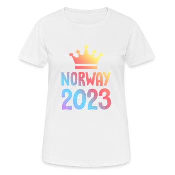 Norway 2023 Krone - Frauen T-Shirt atmungsaktiv - Weiß - Vorne - AI Model Female 172 dark (172cm)