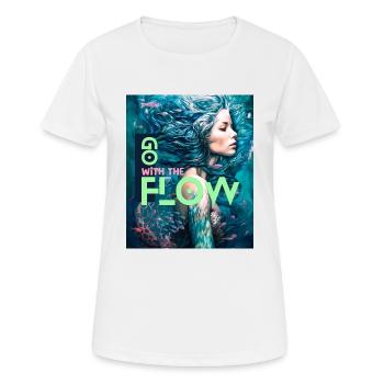 Lassen Sie sich treiben. Tauchen und Spaß haben - Frauen T-Shirt atmungsaktiv - Weiß - Vorne - AI Model Female 172 dark (172cm)