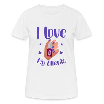 I Love My Clients 4 - Women's Breathable T-Shirt - white - Front - AI Model Female 172 dark (172cm)