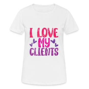 I Love My Clients 3 - Women's Breathable T-Shirt - white - Front - AI Model Female 172 dark (172cm)