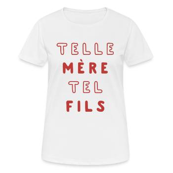 TELLE MÈRE TEL FILS - T-shirt respirant Femme - blanc - Devant - AI Model Female 172 dark (172cm)
