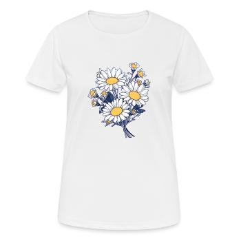 Coole Blumen Vintage Blumen Neuheit Gänseblümchen Liebhaber - Frauen T-Shirt atmungsaktiv - Weiß - Vorne - AI Model Female 172 dark (172cm)