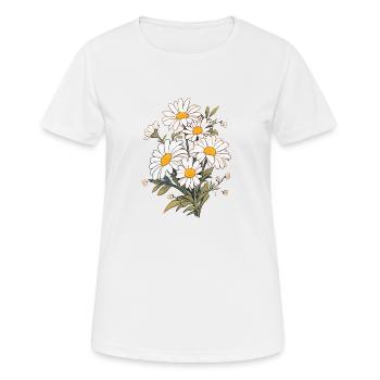 Gänseblümchen Blumen Vintage Lover Cool Gänseblümchen Neuheit - Frauen T-Shirt atmungsaktiv - Weiß - Vorne - AI Model Female 172 dark (172cm)